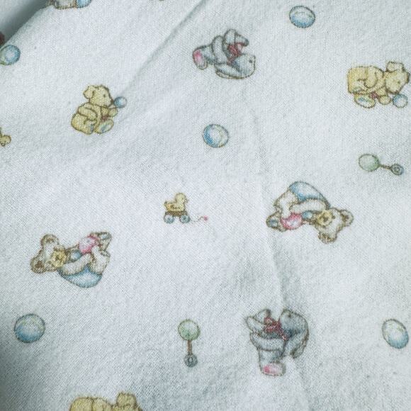 2 Carter’s Baby Receiving Blankets 100% Cotton 30x40 VTG Print Bears & Floral - Picture 3 of 8